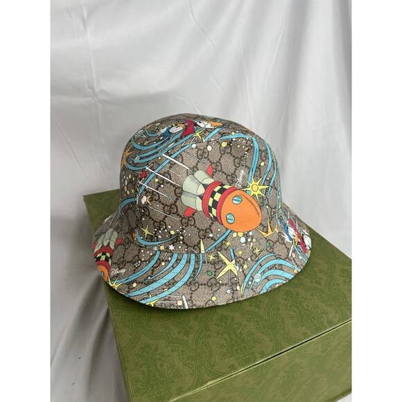 GUCCI X DISNEY Beige Medium Donald Duck Supreme Canvas Hat Medium 317839 - Picture 3 of 14